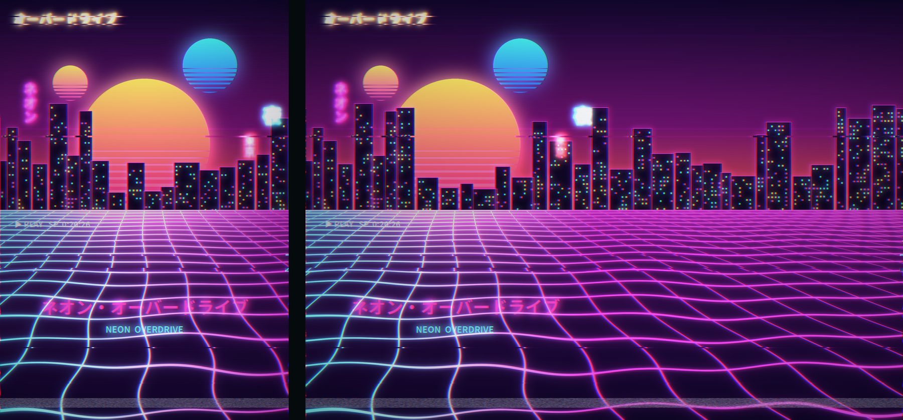 Neon Overdrive: outer screen and inner screen